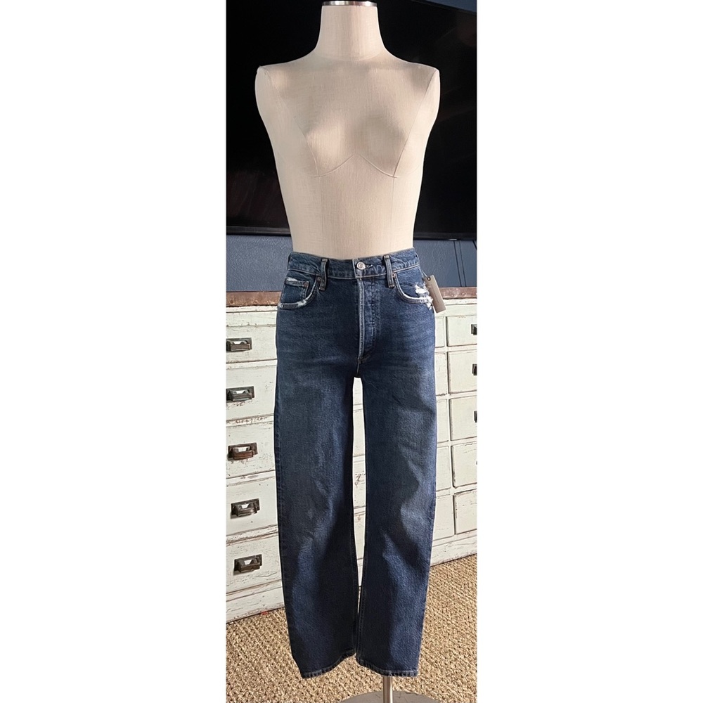 Agolde Riley High Rise Straight Cropped Jeans Size 27 - Picture 5 of 11